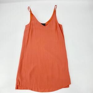 TOPSHOP Coral Spaghetti Strap Pullover Shift Dress Size 8 Summer Beachy Mini